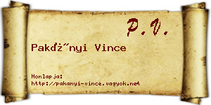 Pakányi Vince névjegykártya